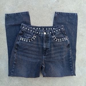 Zara Black Jeans with Silver Embellishments.